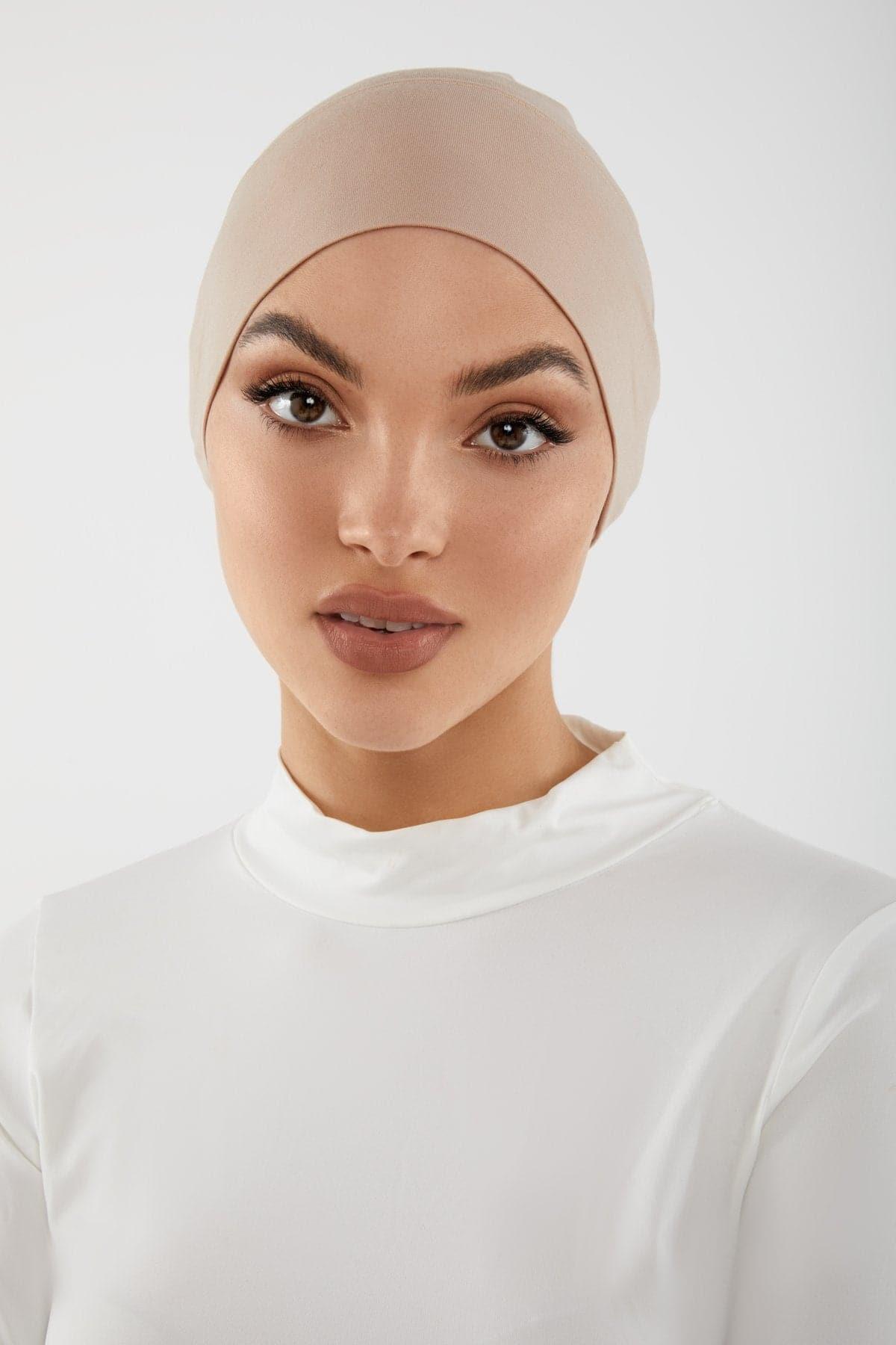 Luxury Bamboo Jersey Hijab Undercaps- Warm Taupe - Zahraa The Label