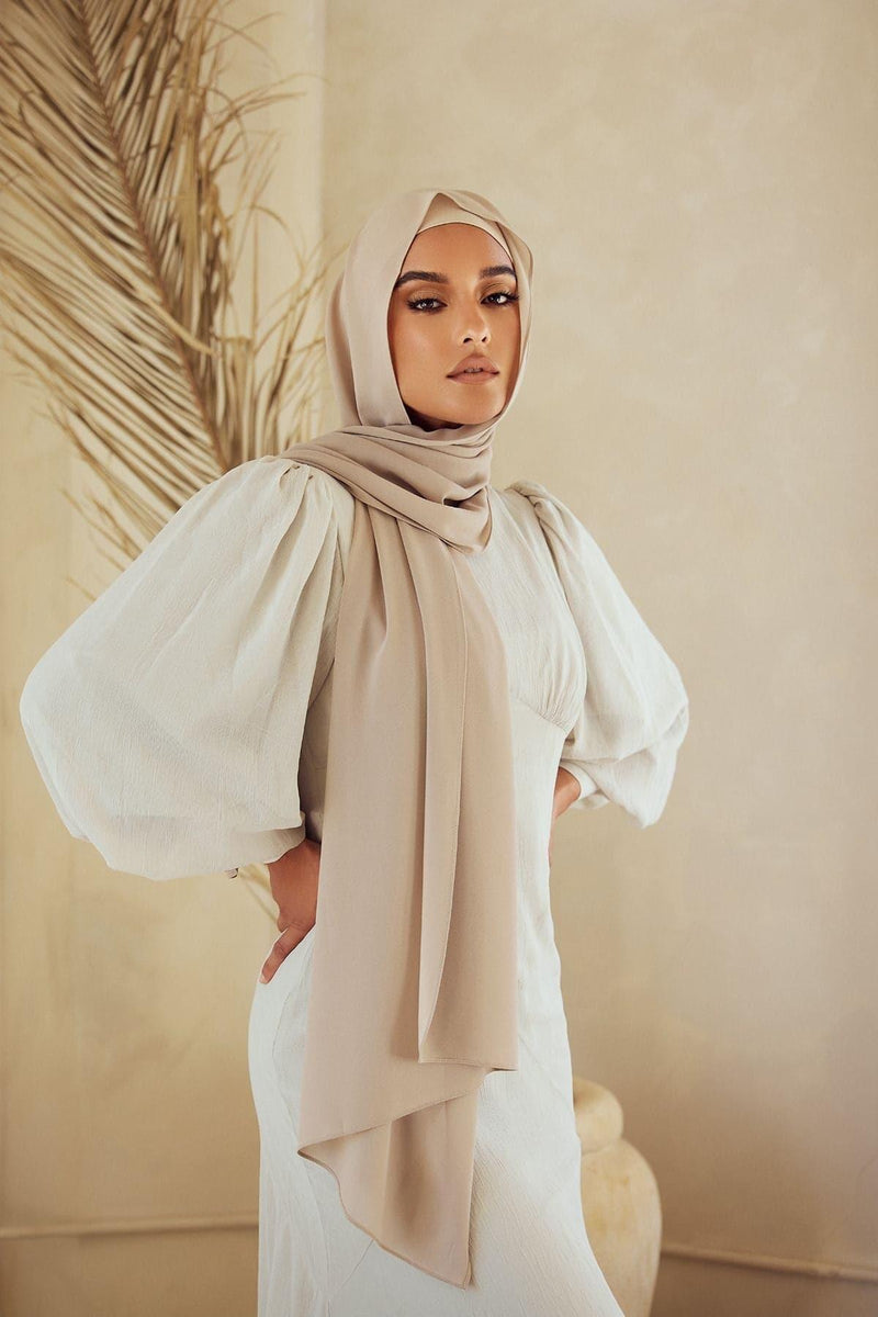 Premium Chiffon Hijab - Pearl Grey – Zahraa The Label