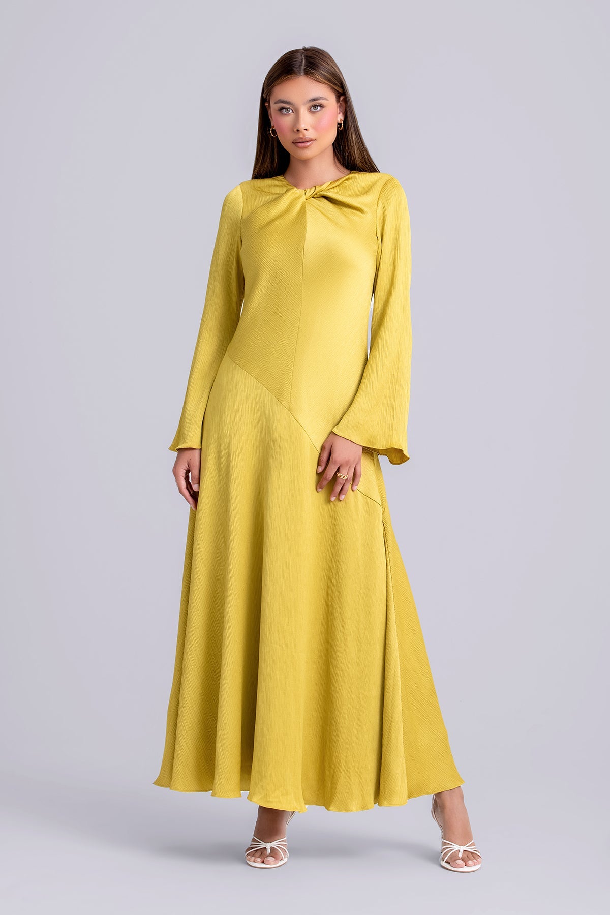 Irva Long Sleeve Maxi Dress- Moss