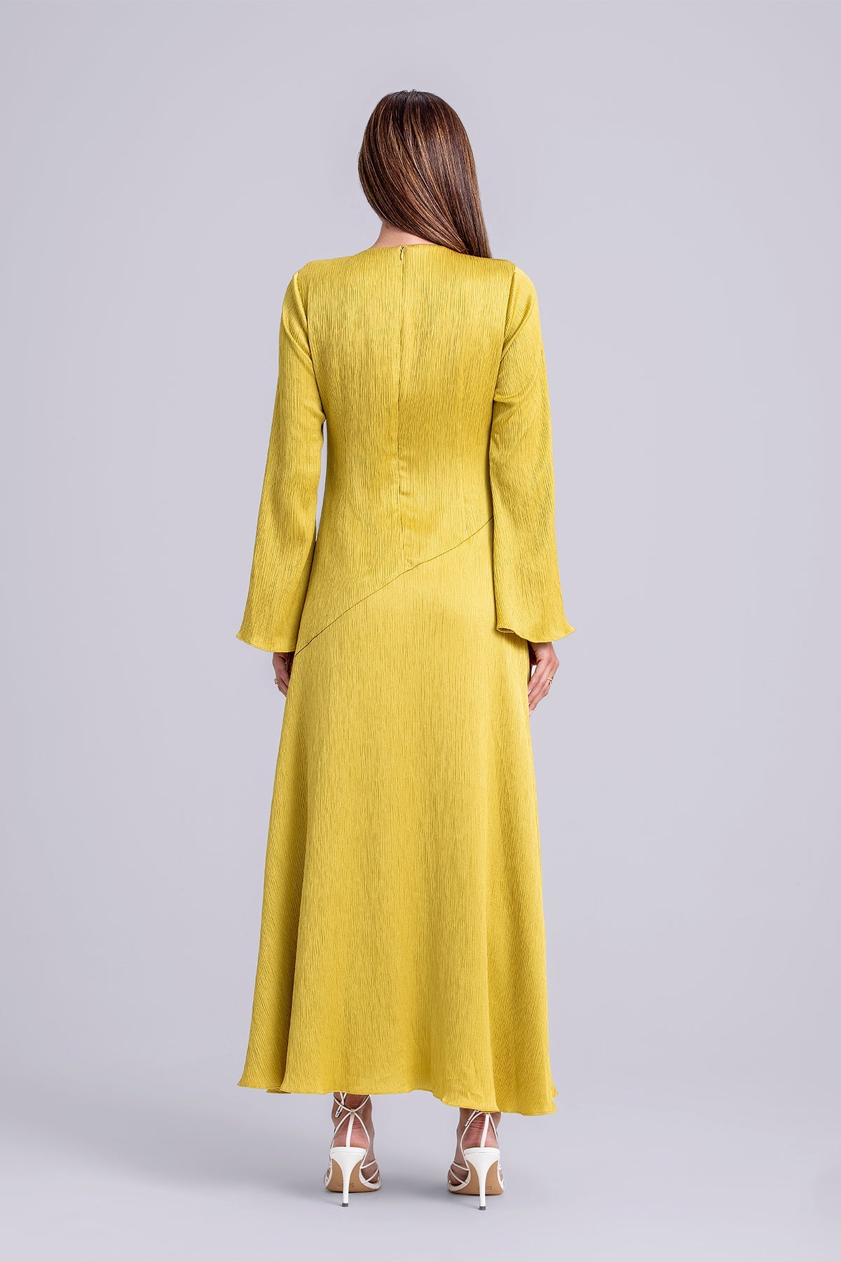 Irva Long Sleeve Maxi Dress- Moss