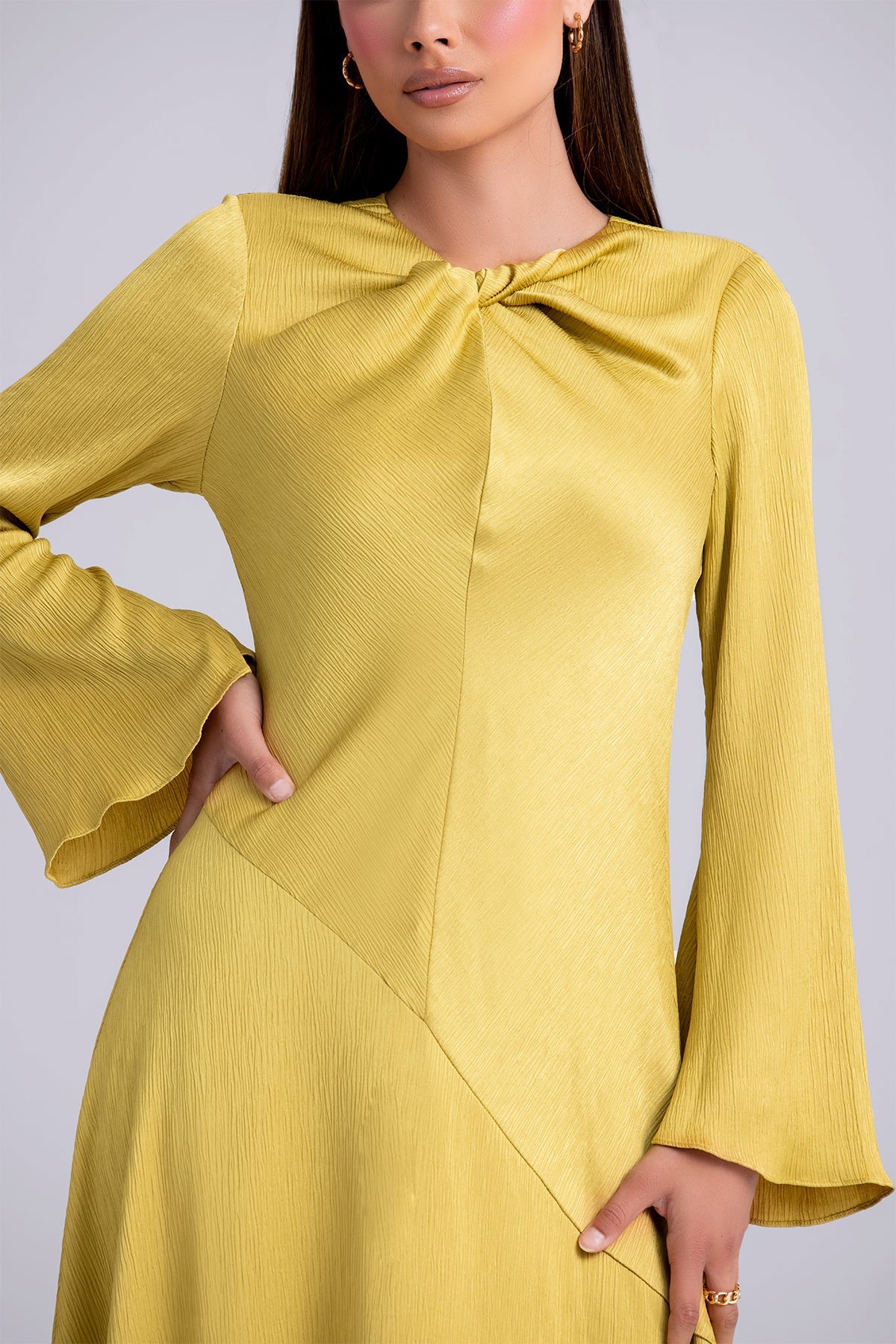 Irva Long Sleeve Maxi Dress- Moss