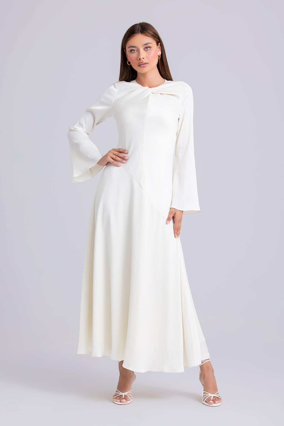 Irva Long Sleeve Maxi Dress- Ivory