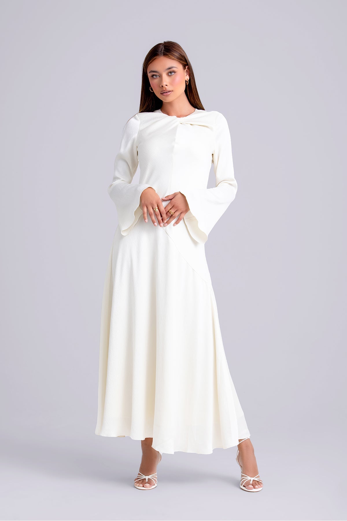 Irva Long Sleeve Maxi Dress- Ivory