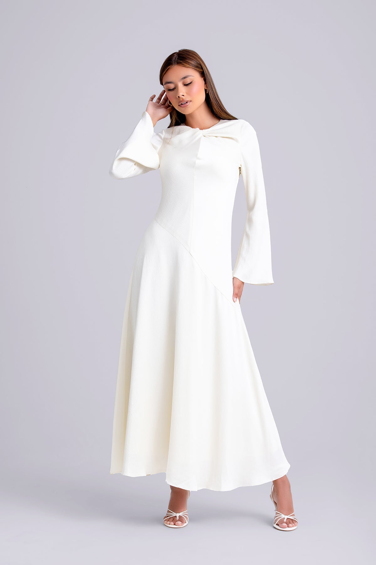 Irva Long Sleeve Maxi Dress- Ivory