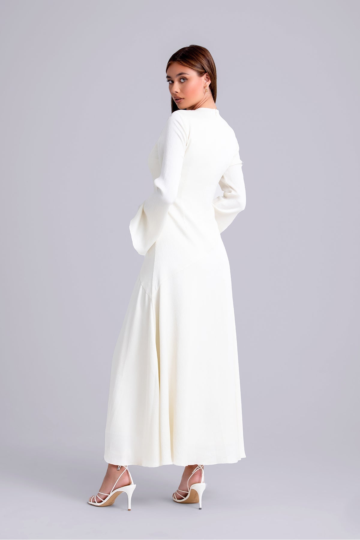 Irva Long Sleeve Maxi Dress- Ivory