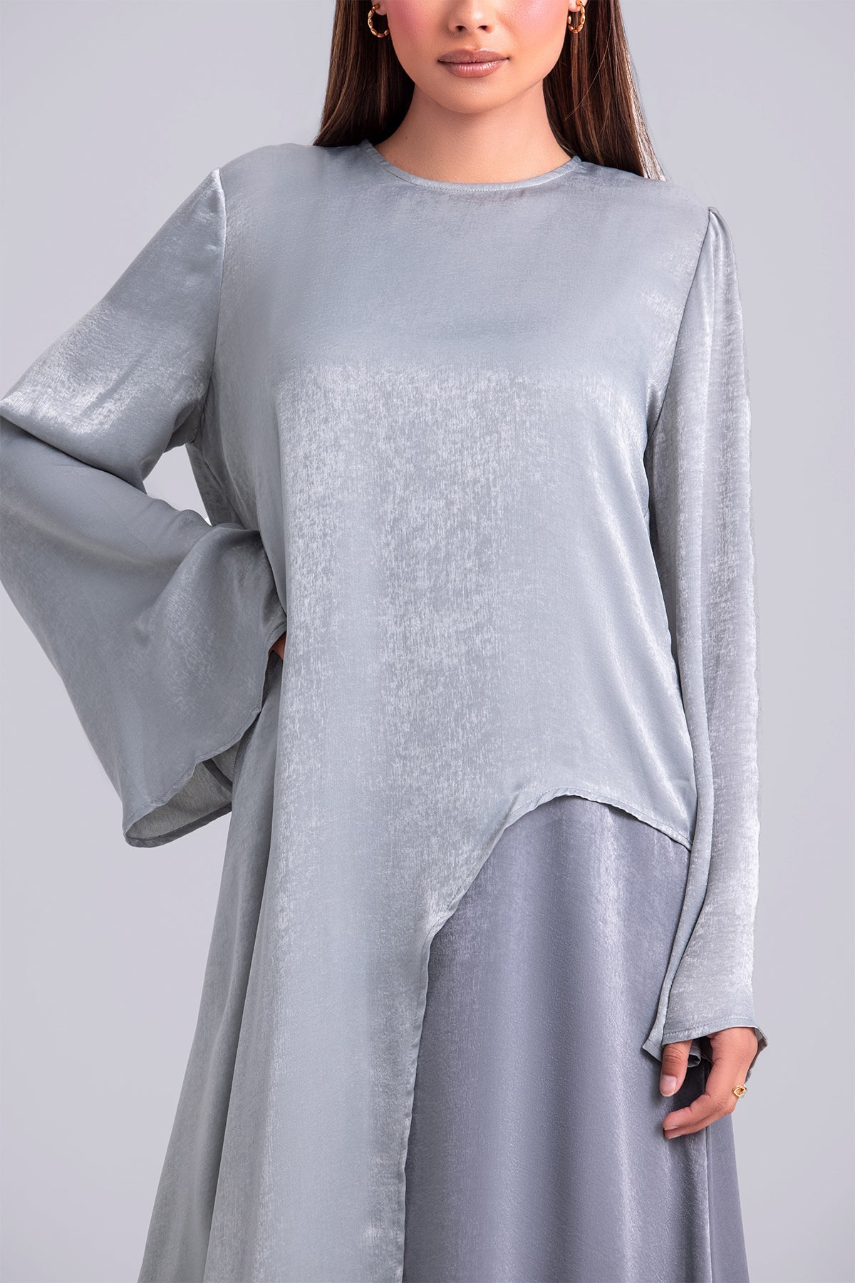 Zahra Two Piece Abaya Set- Misty Sapphire