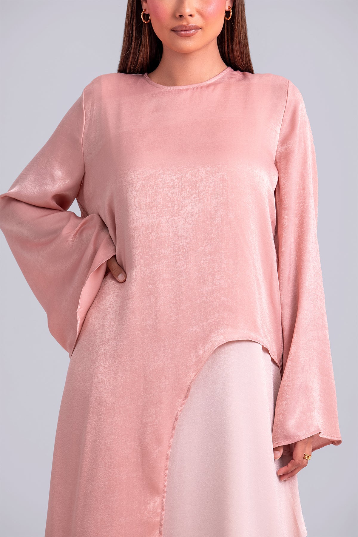 Zahra Two Piece Abaya Set- Think Pink