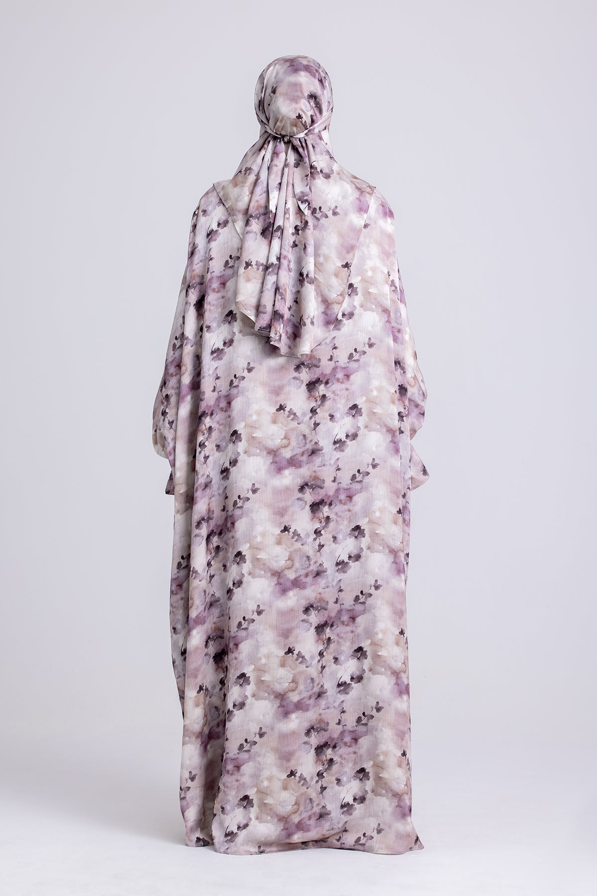 Zaynab Abaya and Matching Hijab Prayer Set- Lilac Paradise