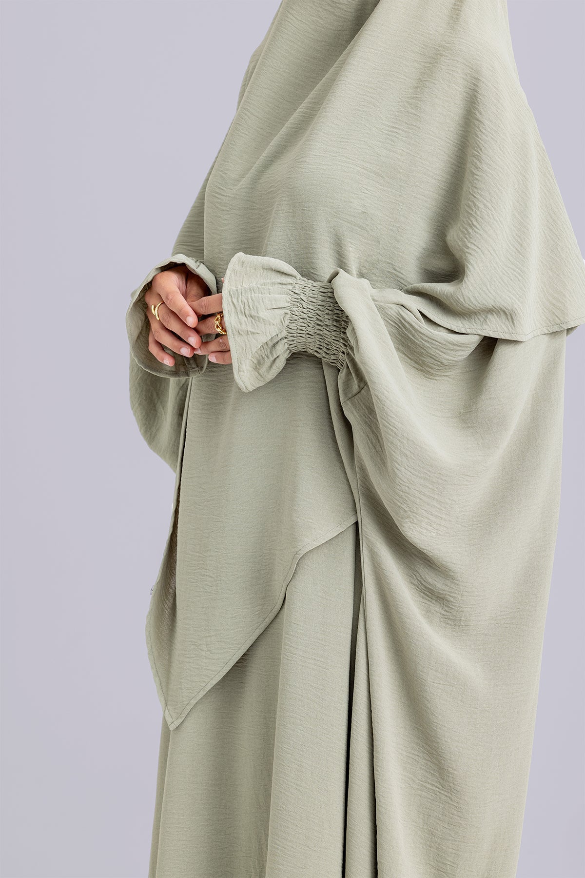 Abir Jilbab and Khimar Matching Set- Sage