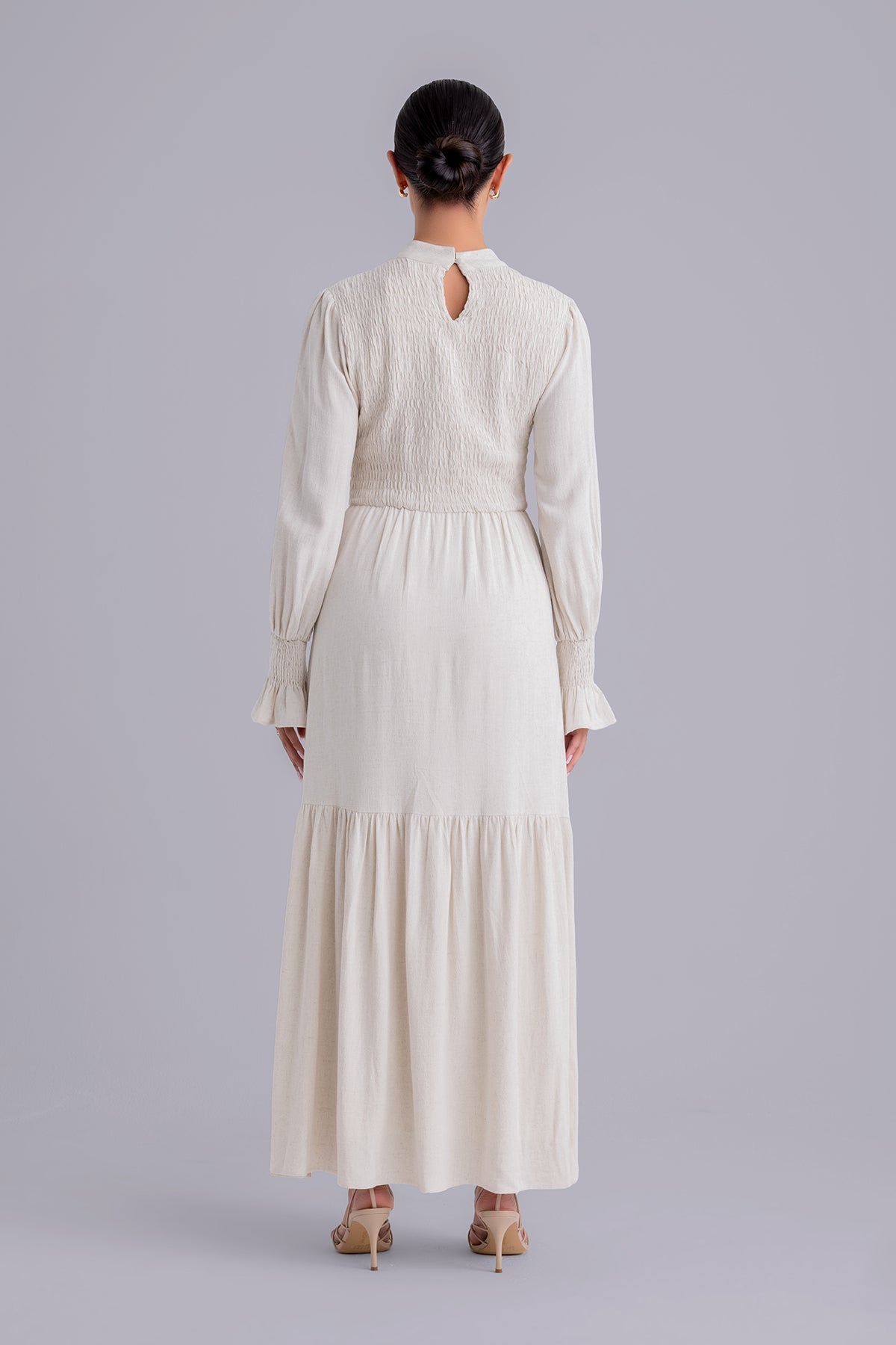 Serena Linen Maxi Dress - Natural Beige