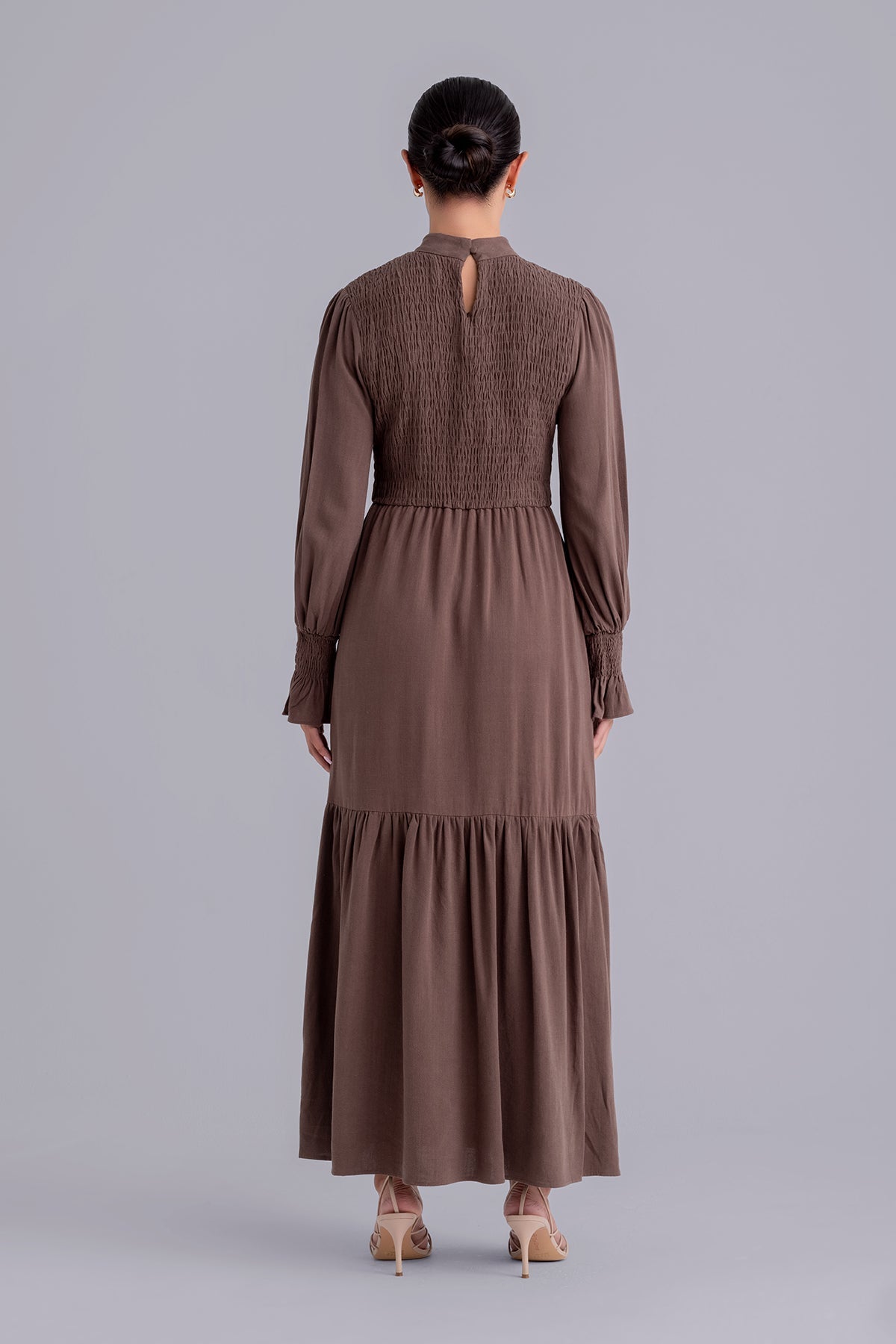 Serena Linen Maxi Dress - Espresso