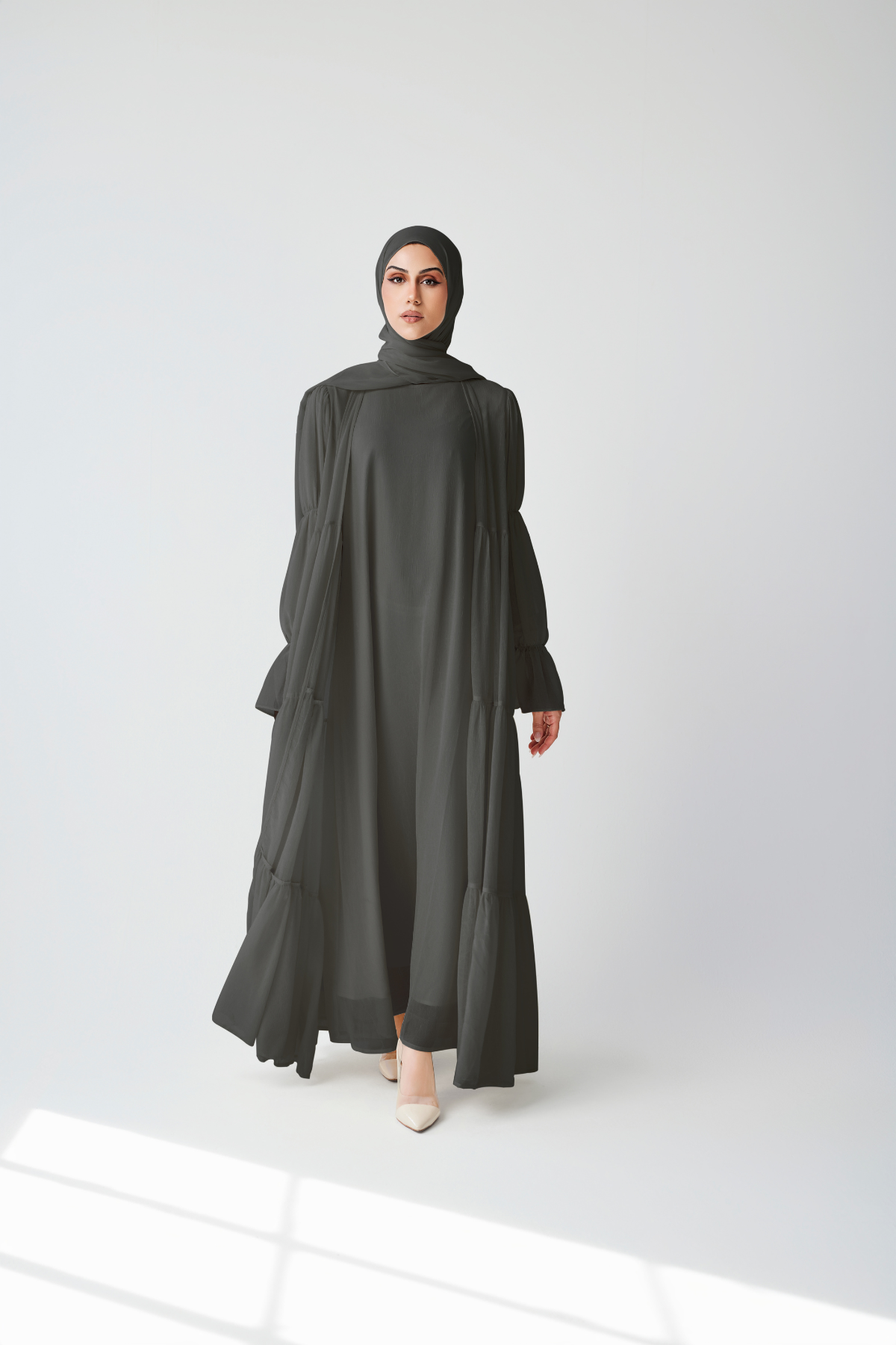 Bohemian Abaya Set - Black