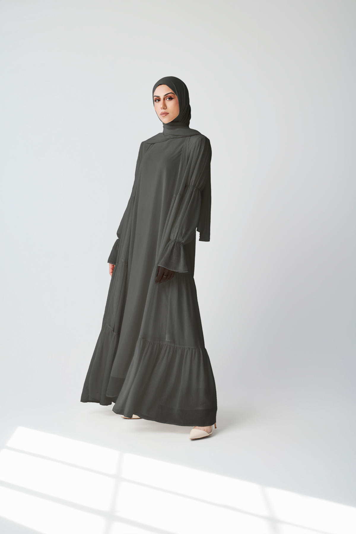 Bohemian Abaya Set - Black