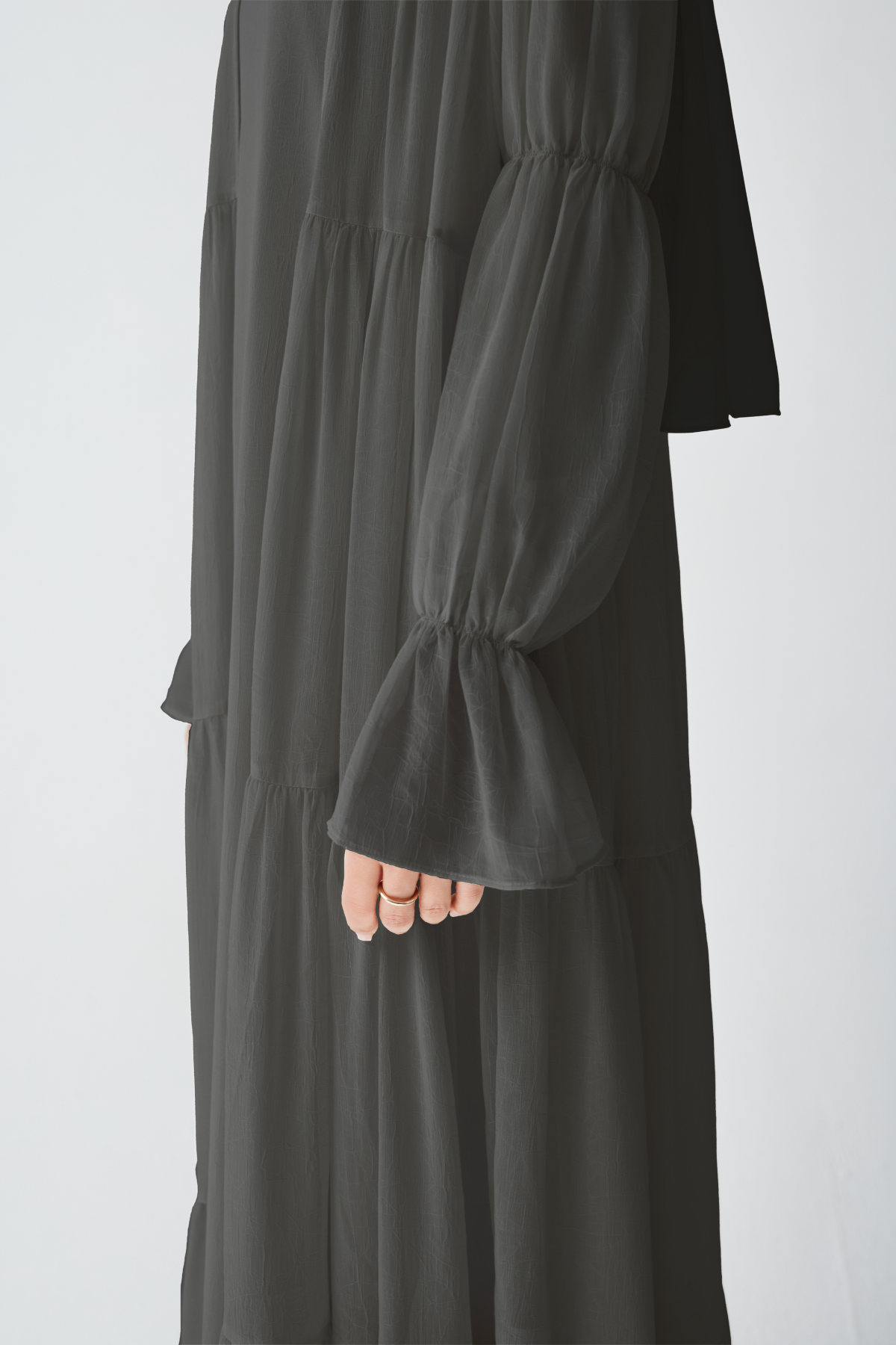 Bohemian Abaya Set - Black