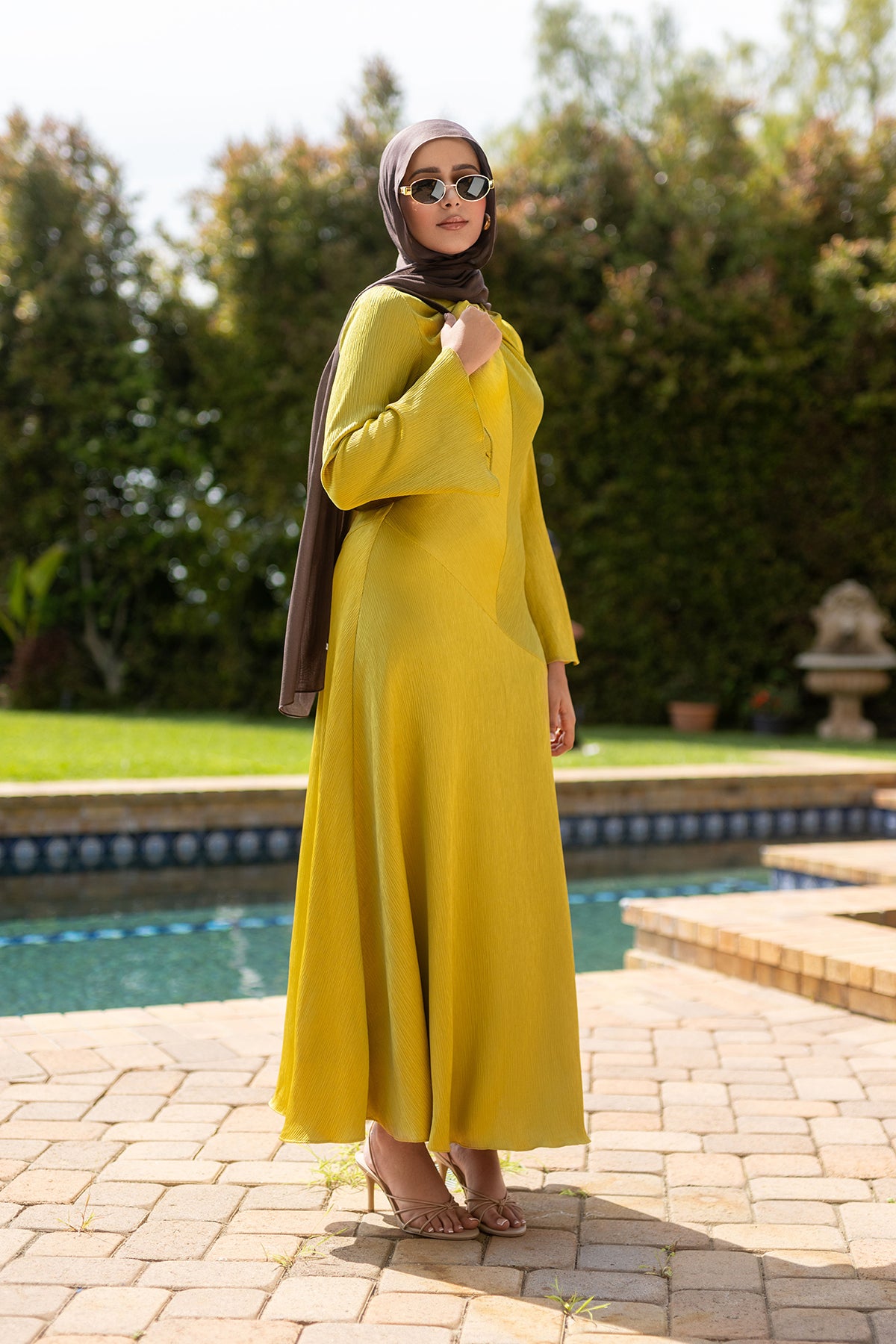 Irva Long Sleeve Maxi Dress- Moss