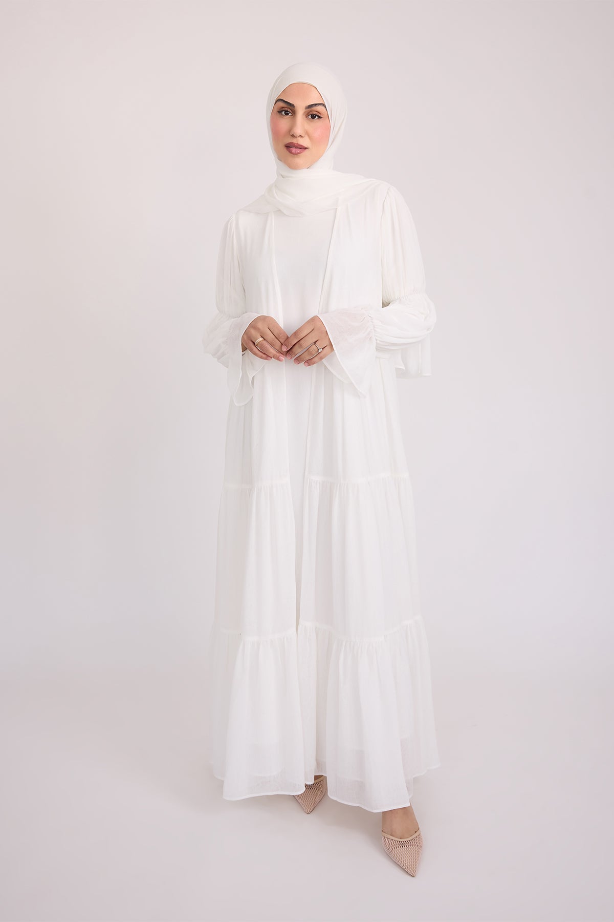 Bohemian Abaya Set - Cream