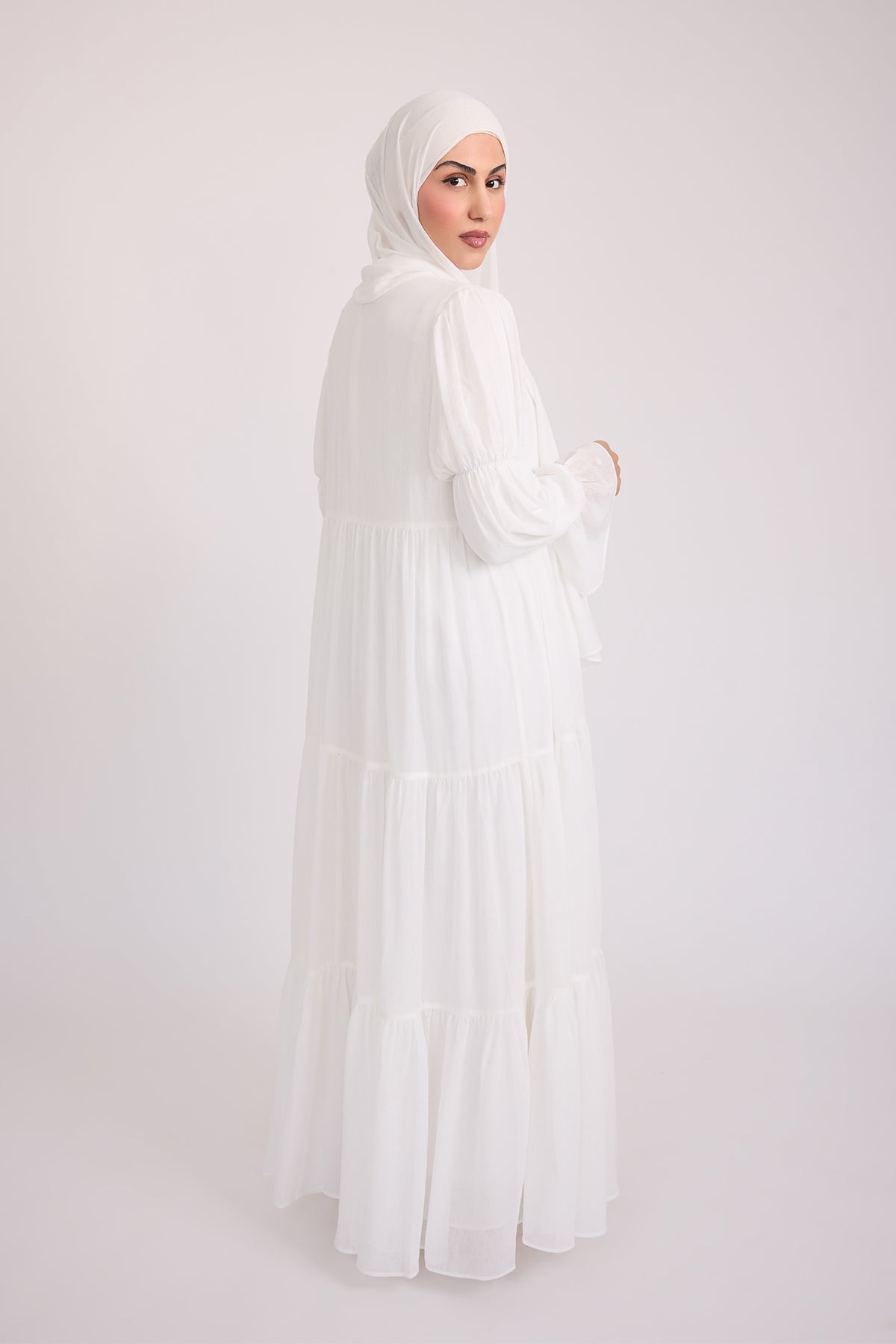 Bohemian Abaya Set - Cream