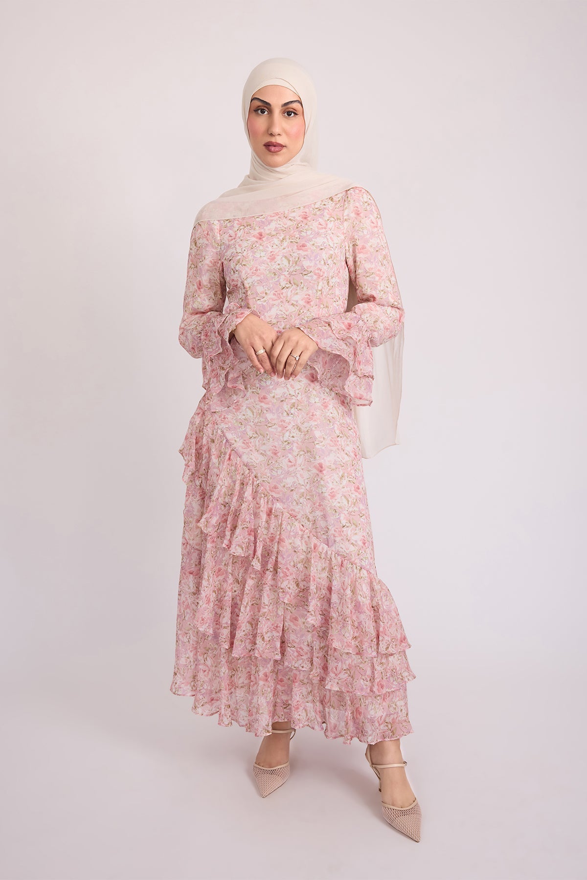 Selena Long Sleeve Maxi Dress - Rose