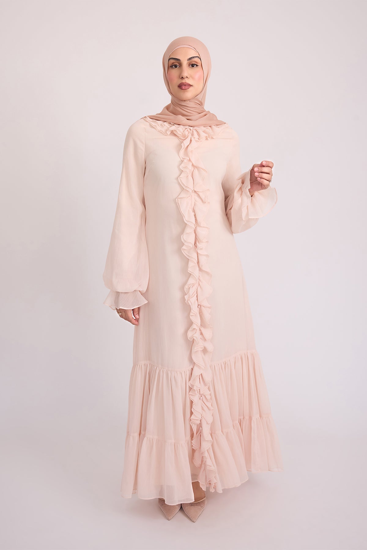 Mira Ruffle Sleeve Maxi Dress - Rose