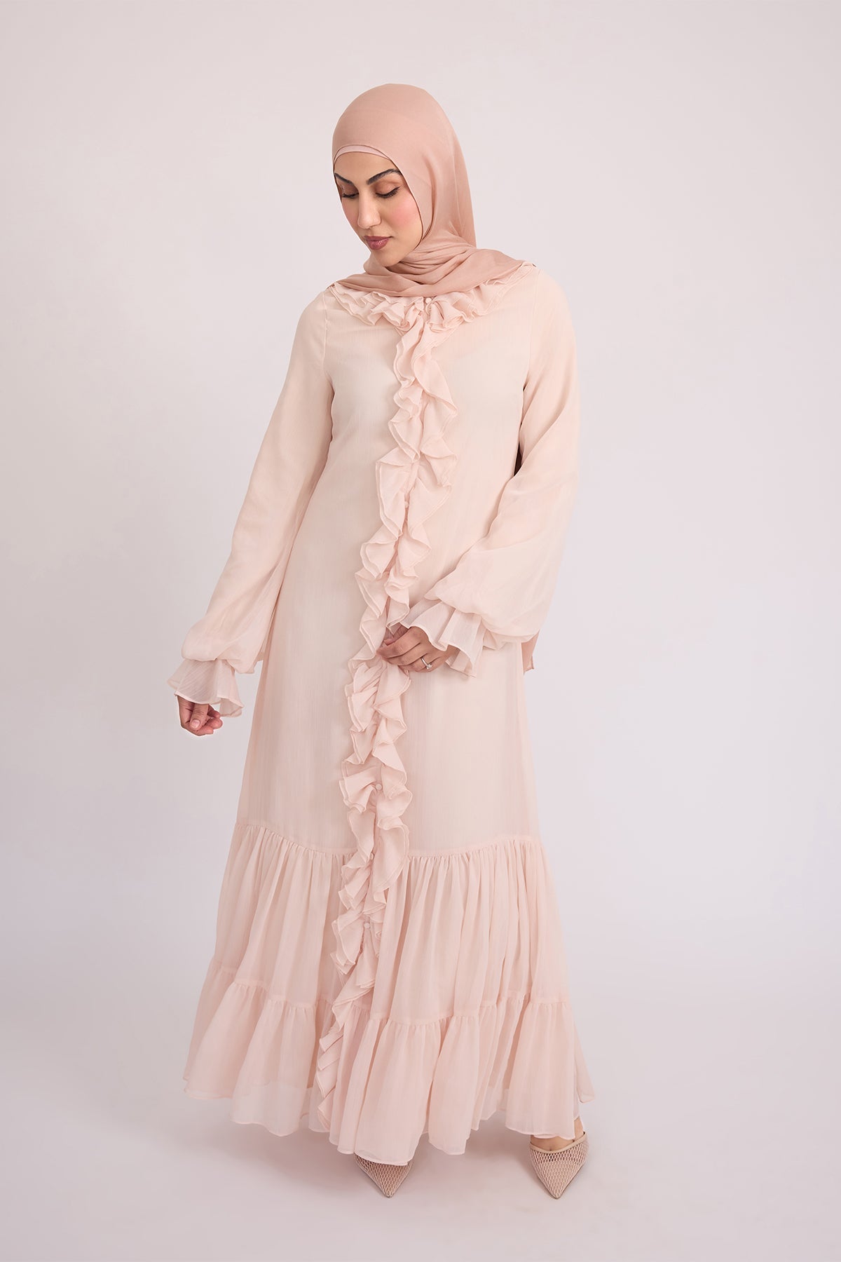 Mira Ruffle Sleeve Maxi Dress - Rose