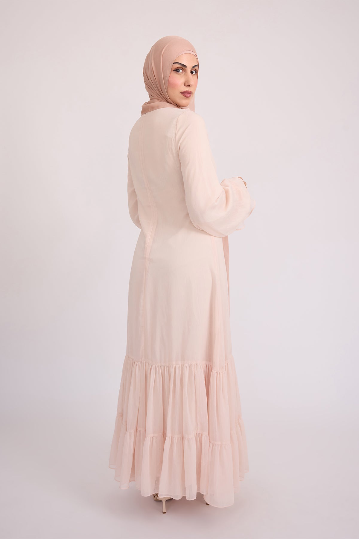 Mira Ruffle Sleeve Maxi Dress - Rose