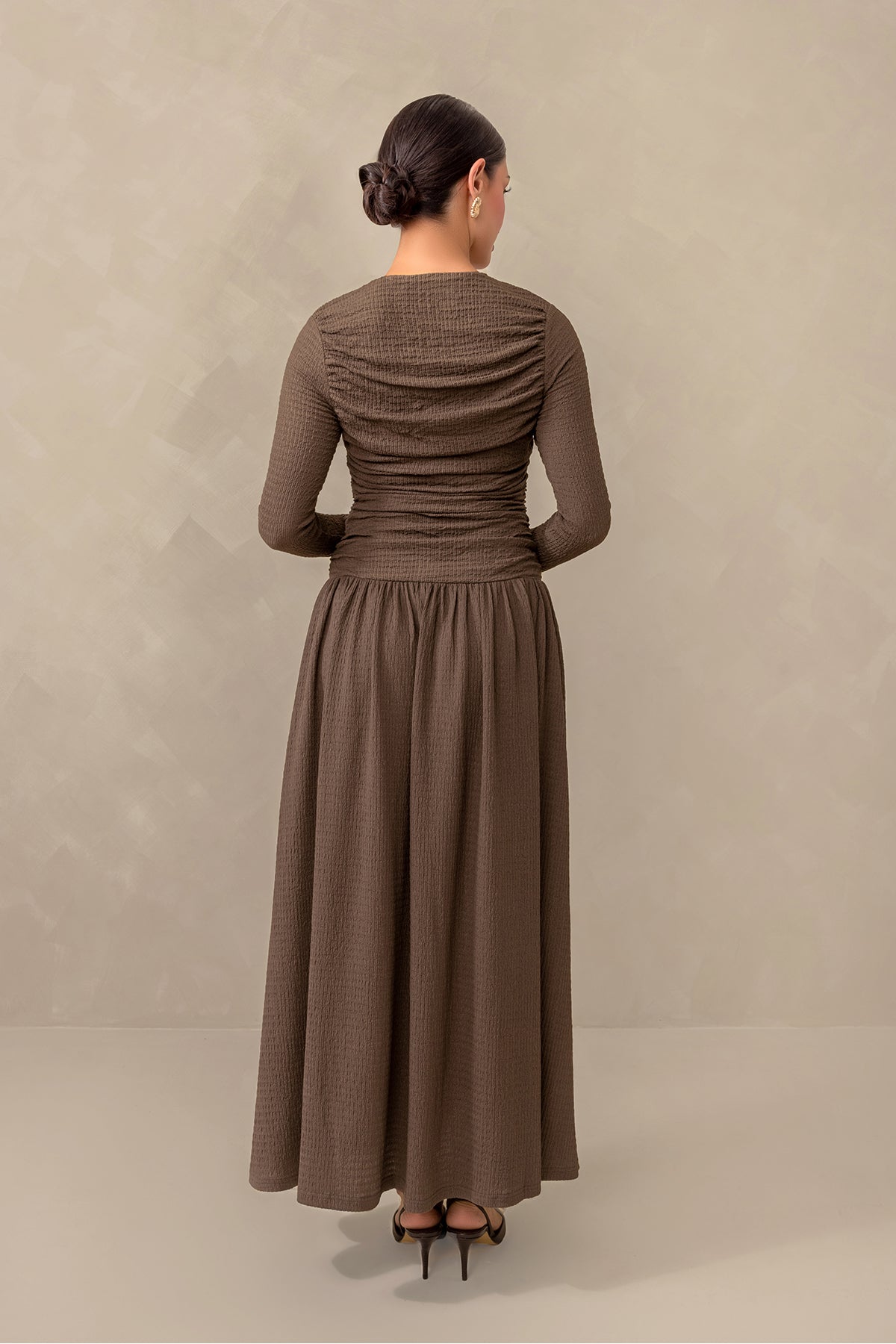 Juliette Everyday Drop Waist Maxi Dress - Brown