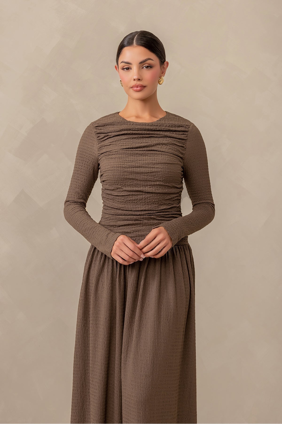 Juliette Everyday Drop Waist Maxi Dress - Brown