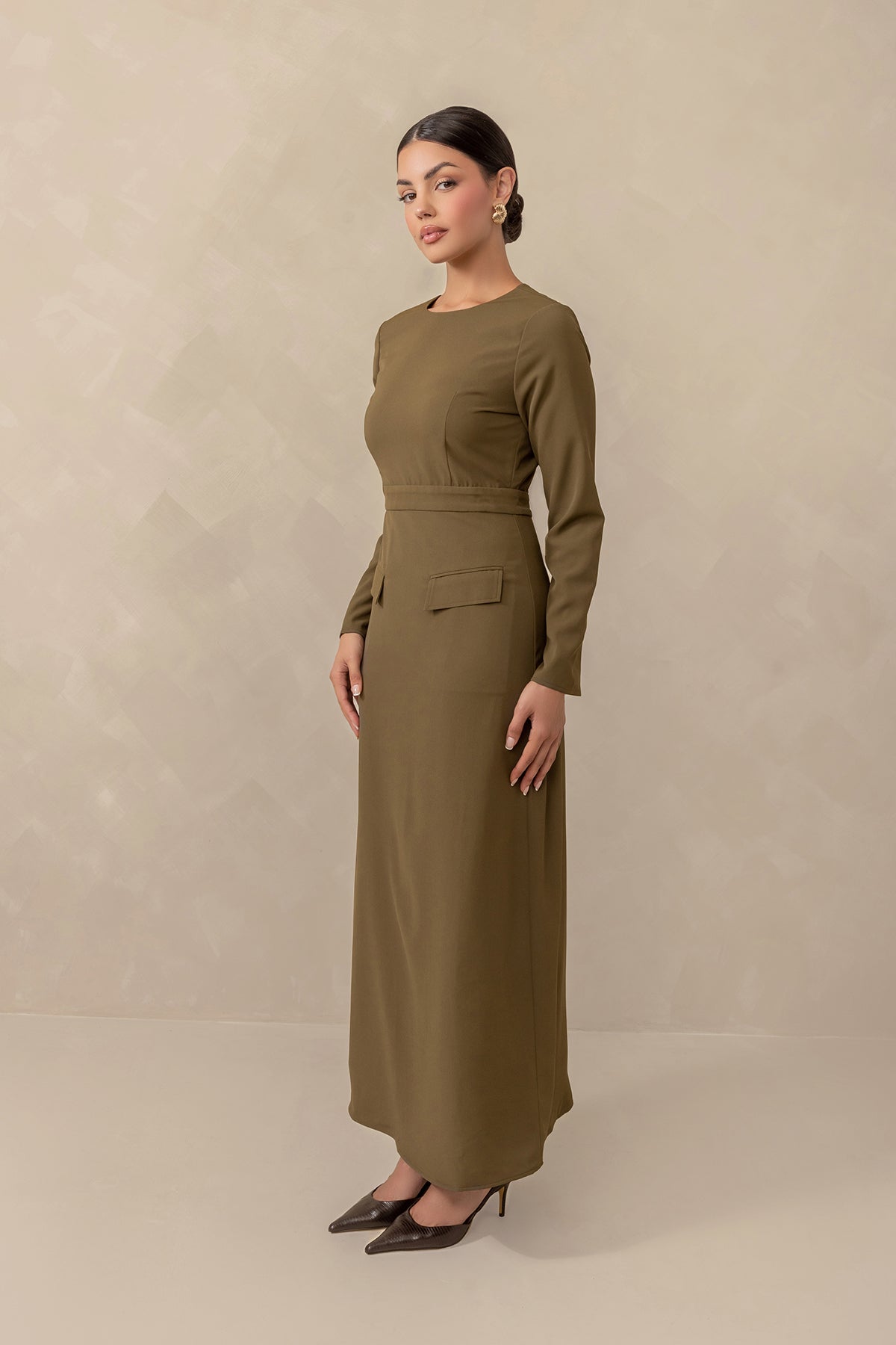 Love Me Always Long Sleeve Maxi Dress - Olive