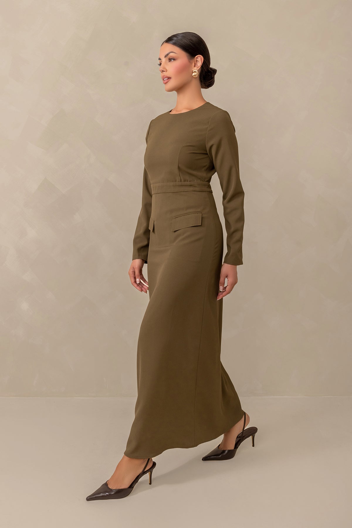 Love Me Always Long Sleeve Maxi Dress - Olive