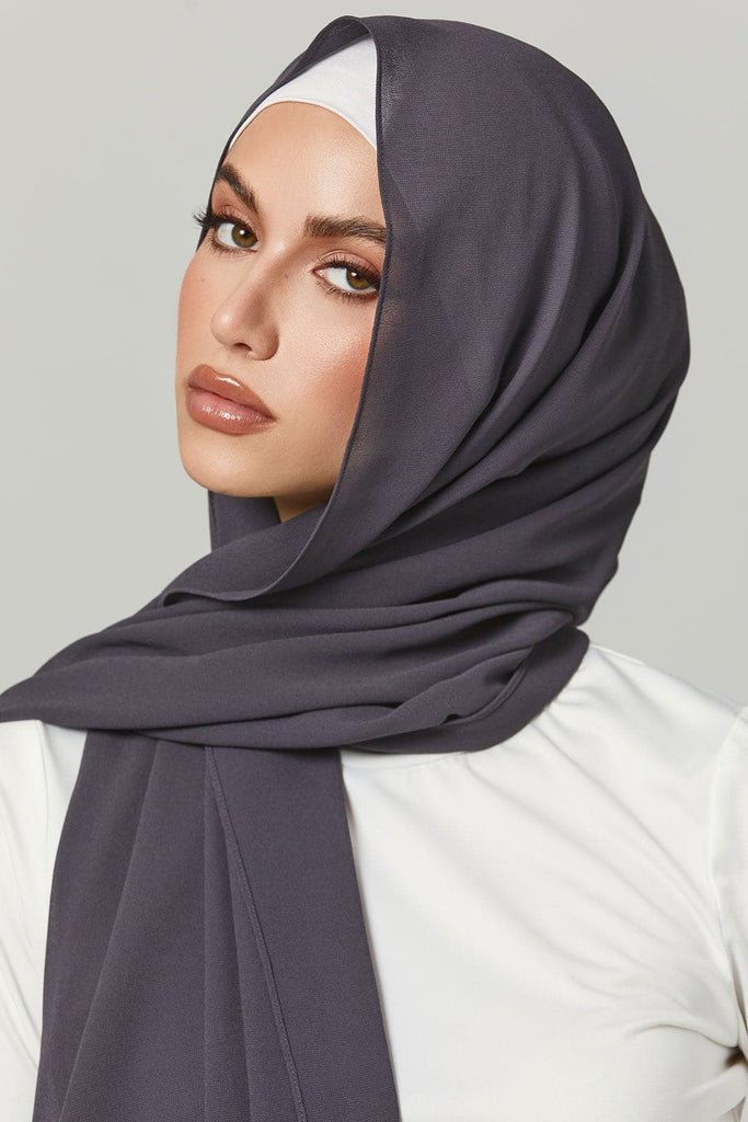 Premium Chiffon Hijab - Pearl Grey – Zahraa The Label