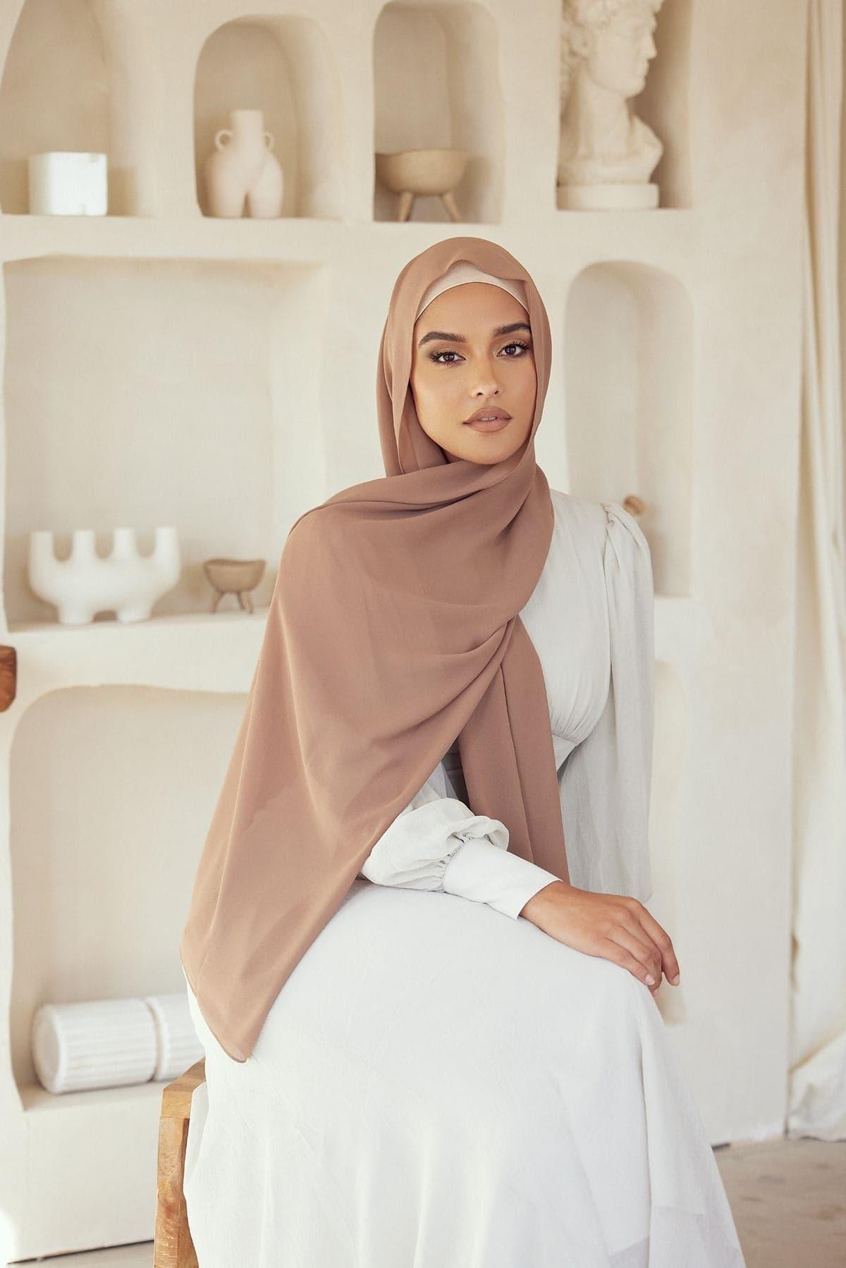 Luxury Chiffon Hijab - Pink Taupe